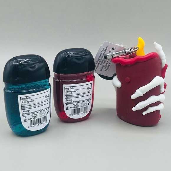 Bath And Body Works HALLOWEEN Skeleton Hand Lights/Sounds Pocketbac+2 Hand Gels - Picture 2 of 9